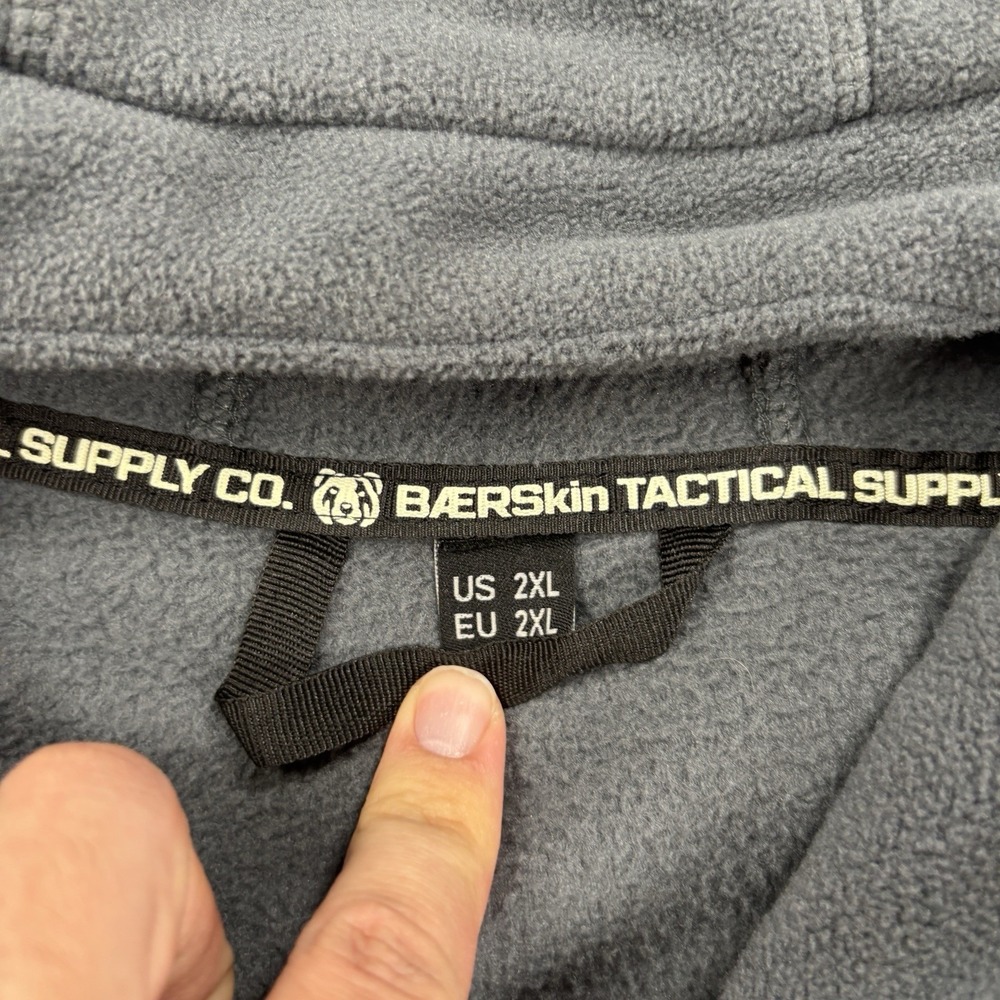 Baerskin Tactical Hoodie 3.0 Mens XXL Gray Fleece Hooded Full Zip Jacket - Picture 8 of 12